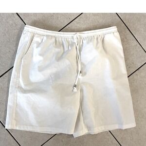 Linen Blend Shorts Womens XL White Excellent Drawstring Casual Beach Pockets